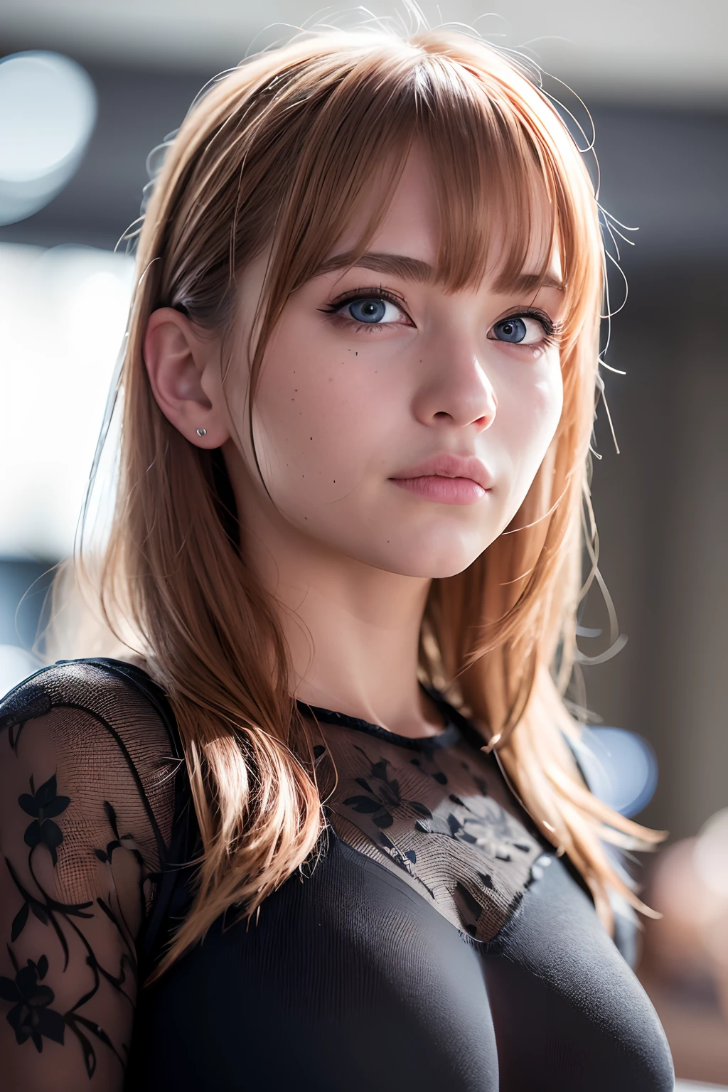 (realistic, photo-realistic:1.37),(8k, RAW photo, best quality, masterpiece:1.2), cute, ultra-detailed,heart-shaped pupils,physically-based rendering, ultra high res, kodakvision color, shot on Arricam LT Camera, bokeh, sharp focus,
looking at viewer,photorealistic,realistic, solo, photorealistic, best quality,extremely detailed face,extremely detailed eyes and face, beautiful detailed eyes,absurdres, incredibly absurdres,haunting smile,Messy hair, floating hair, ,