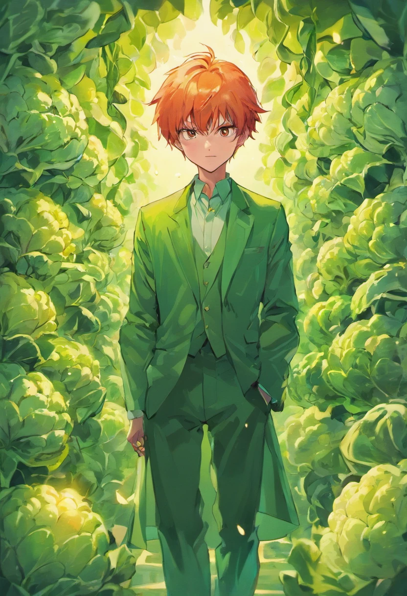 a man with vegetables, surreal painting