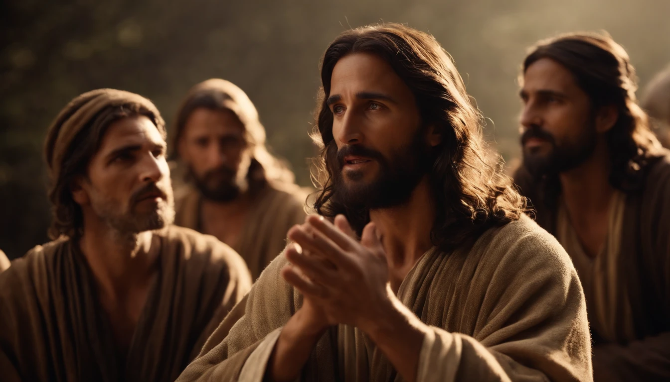 Jesus telling stories to his disciples