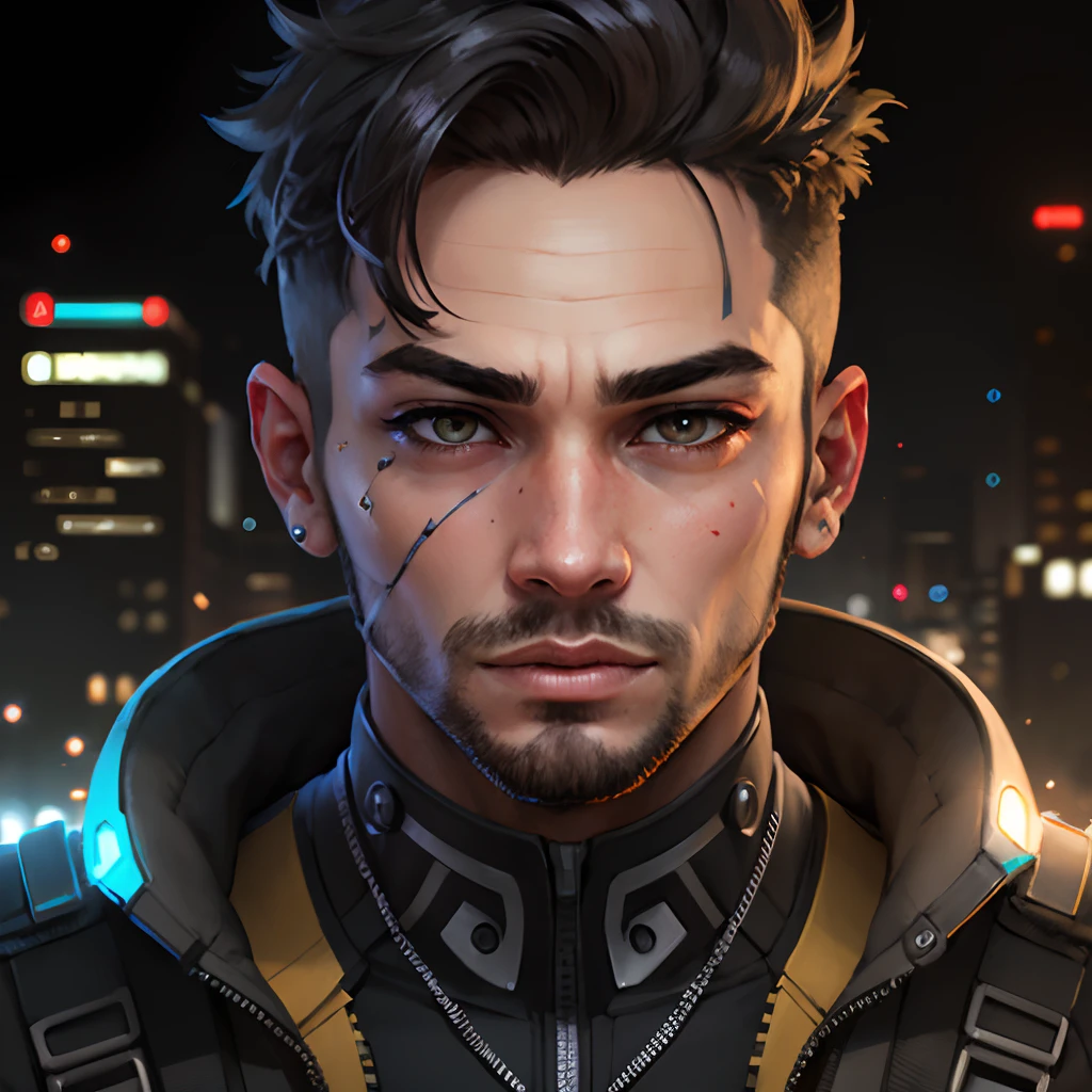 Change background cyberpunk handsome boy, realistic face, 8k, ultra realistic,