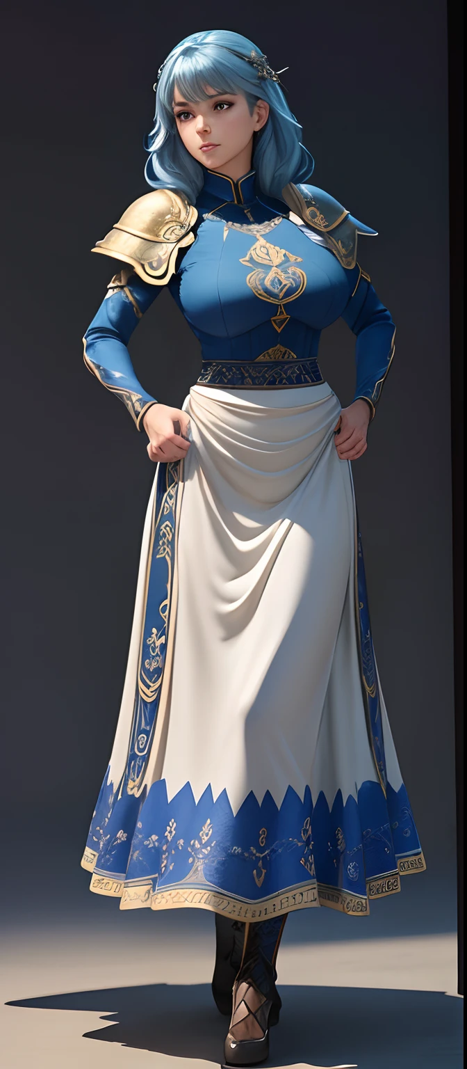 ((Masterpiece, Highest quality)), Detailed face, CharacterDesignSheet， full bodyesbian, Full of details, Multiple poses and expressions, Highly detailed, Depth, Many parts，Beautiful paladin girl，Holding a shield，Extremely beautiful，High Balance, Natural light, Lace，lacepantyhose，starrysky，Star blue hair,hentail realism, shadowing,character sheets, reference sheet, Standing painting, 8K, Super detail, 1080p, Women's HD，Slim，femele, 16k, A high resolution, Best quality, High quality, Anatomically correct, Masterpiece, ccurate, hyper HD，As graceful as a swan，unreal-engine， Ghibli-like colors,   anime big breast,  Standing painting, angle of view,Yarn skirt，ssee-through