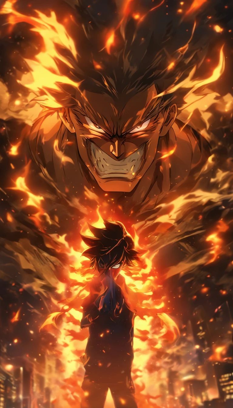 /imagine prompt: An angry woman standing in front of a man, with flames of anger flickering in her eyes, a dark background behind the man emphasizing the woman's anger, ,32k, best quality, masterpiece, super detail, high details, by Makoto Shinkai ,in the style of the stars art group xing xing, --niji 5"