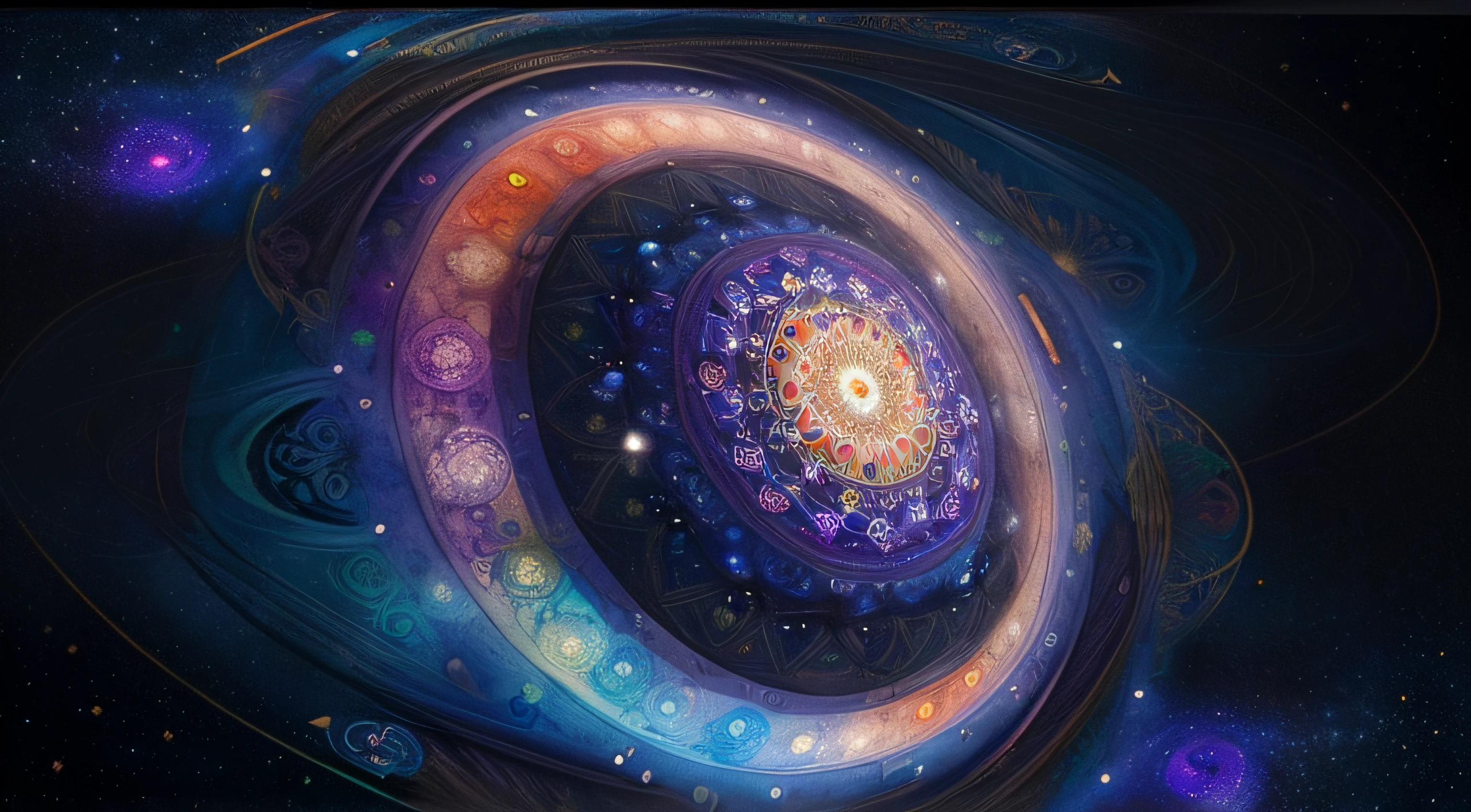 A cosmos ((mandala)) that represents the form of universe and can even express the scale of trillions