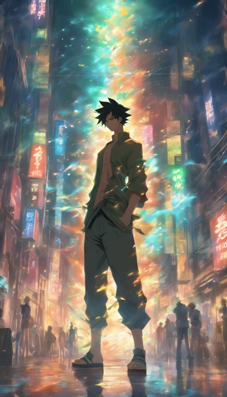 /imagine prompt: A tall man standing in a dark room, with a fierce gaze sweeping around. He clenches his fist with an angry expression. The room is filled with tension, with broken paintings hanging on the walls.,32k, best quality, masterpiece, super detail, high details, by Makoto Shinkai ,in the style of the stars art group xing xing, --niji 5"