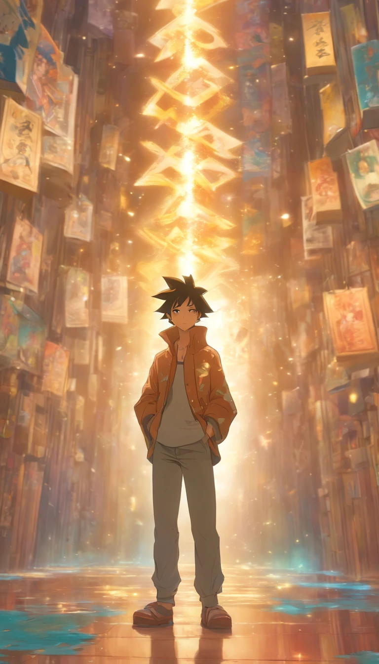 /imagine prompt: A young man standing in a spacious room, holding a postcard in his hand. The postcard features a photo of Nalan Wan'er, and he looks at it with a heavy heart. ,32k, best quality, masterpiece, super detail, high details, by Makoto Shinkai ,in the style of the stars art group xing xing, --niji 5"