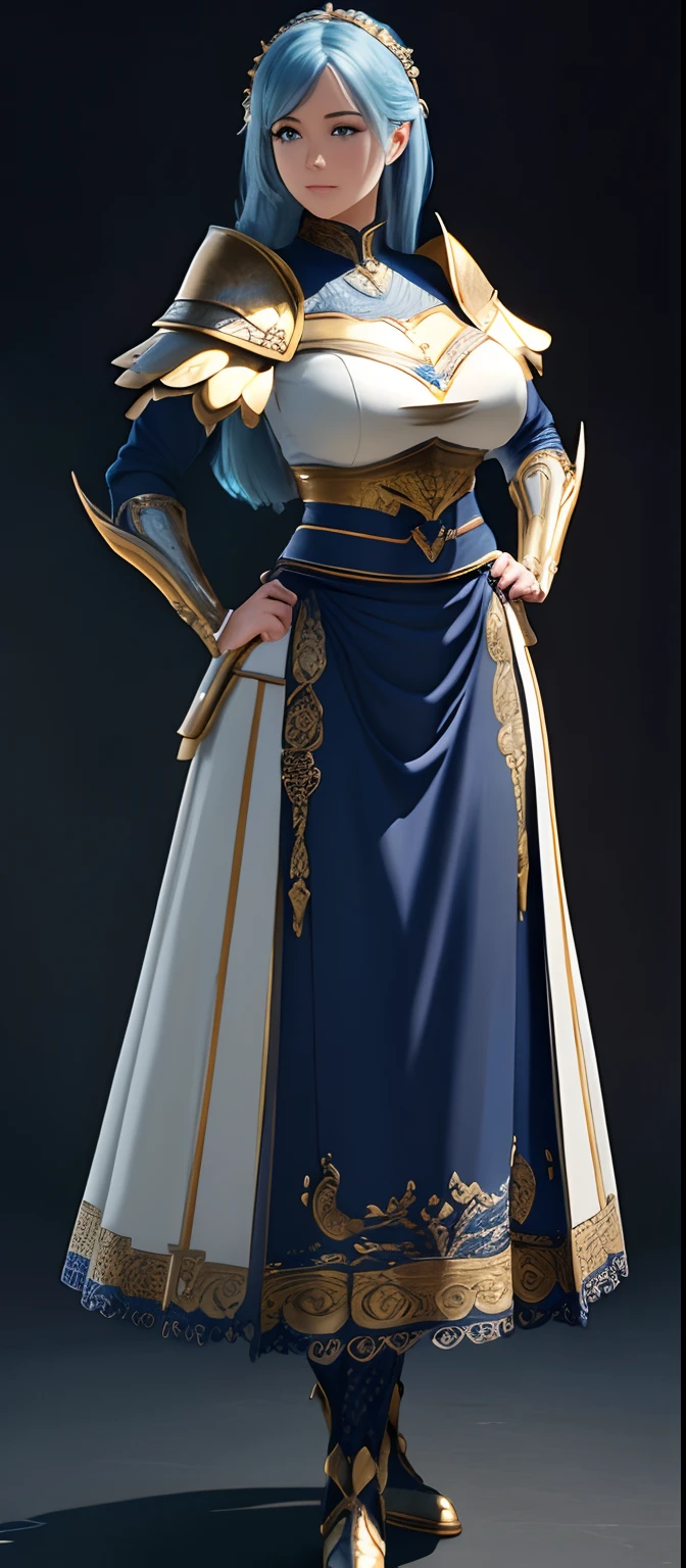 ((Masterpiece, Highest quality)), Detailed face, CharacterDesignSheet, full bodyesbian, Full of details, Multiple poses and expressions, Highly detailed, Depth, Many parts,Beautiful paladin girl,Holding a shield,Extremely beautiful,High Balance, Natural light, Lace,lacepantyhose,starrysky,Star blue hair,hentail realism, shadowing,character sheets, reference sheet, Standing painting, 8K, Super detail, 1080p, Women's HD,Slim,femele, 16k, A high resolution, Best quality, High quality, Anatomically correct, Masterpiece, ccurate, hyper HD,As graceful as a swan,unreal-engine, Ghibli-like colors, anime big breast, Standing painting, angle of view,Yarn skirt,ssee-through