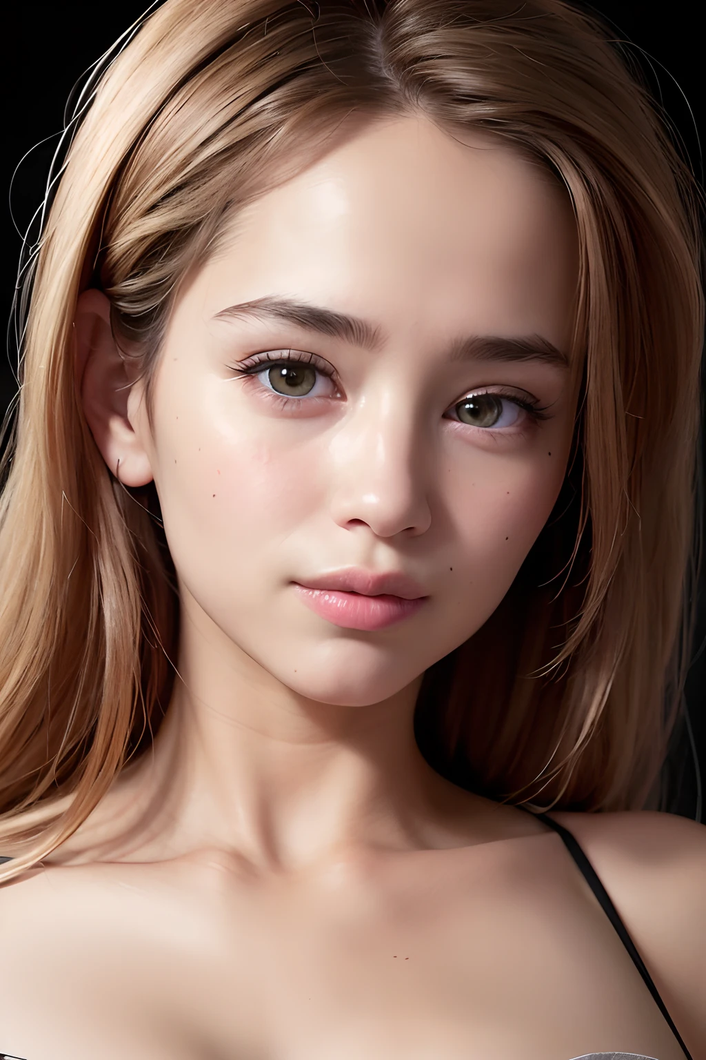 (realistic, photo-realistic:1.37),(8k, RAW photo, best quality, masterpiece:1.2), cute, ultra-detailed,heart-shaped pupils,physically-based rendering, ultra high res, kodakvision color, shot on Arricam LT Camera, bokeh, sharp focus,
looking at viewer,photorealistic,realistic, solo, photorealistic, best quality,extremely detailed face,extremely detailed eyes and face, beautiful detailed eyes,absurdres, incredibly absurdres,haunting smile,Messy hair, floating hair, ,