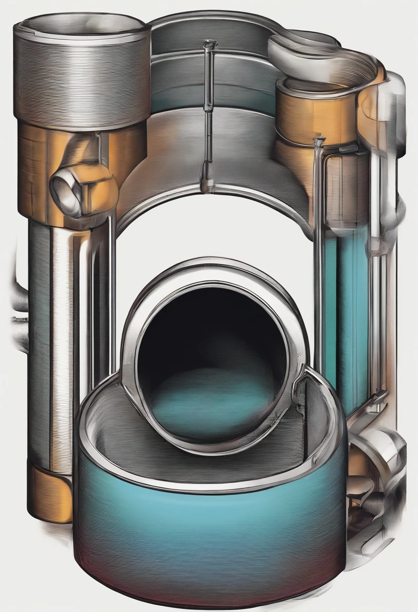 /imagine prompt: Illustration of insulated pipe for an adhesive with a white background, com destaque nas inicias RM