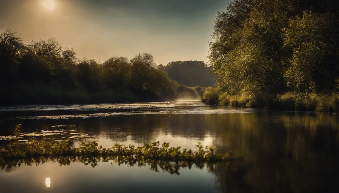 The river flows,Reflecting the sky,Seasonal flowers too,light and shadows