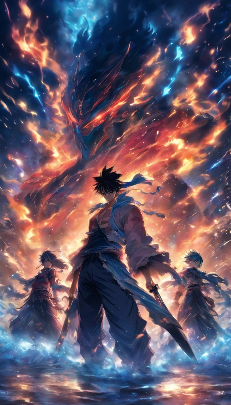/imagine prompt: A cunning and ruthless man holding two sharp daggers, facing two women with a strong and confident demeanor, surrounded by a dark and eerie atmosphere, ,32k, best quality, masterpiece, super detail, high details, by Makoto Shinkai ,in the style of the stars art group xing xing, --niji 5"