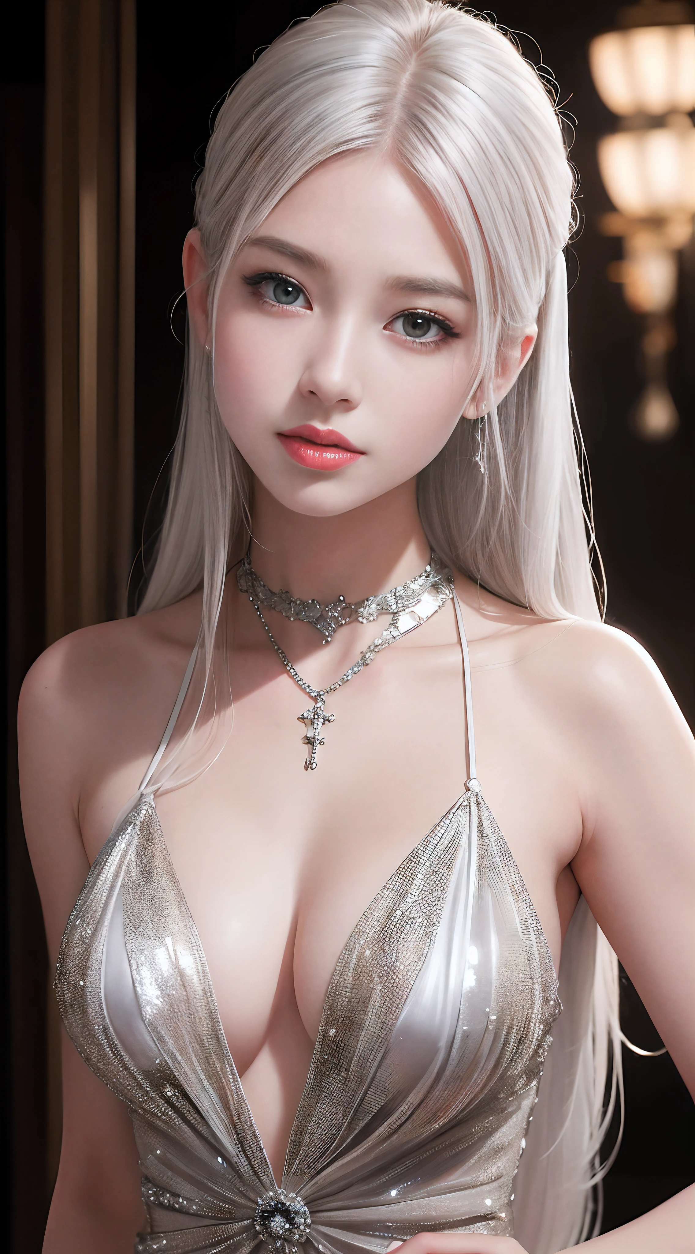 (8K, RAW photo, Photorealistic:1.25) ,( Gloss on lips, eyeslashes, gloss face, Glossy glossy skin, Best quality, 超A high resolution, Depth of field, color difference, Caustics, Broad lighting, naturalshadow, Kpop idol)surrealism, High detail, Social realism, modern, Cinematic lighting, Ray tracing, hyper HD, Masterpiece, ccurate, Anatomically correct, Textured skin, Super detail, High details, Award-winning Silver Award, surrealism, angle of view, Cowboy shot, Close-up, Super detail,A high resolution, Best quality, Watch the audience with serenity and goddess-like happiness,Award-winning openwork maxi dress, Gorgeous long dress