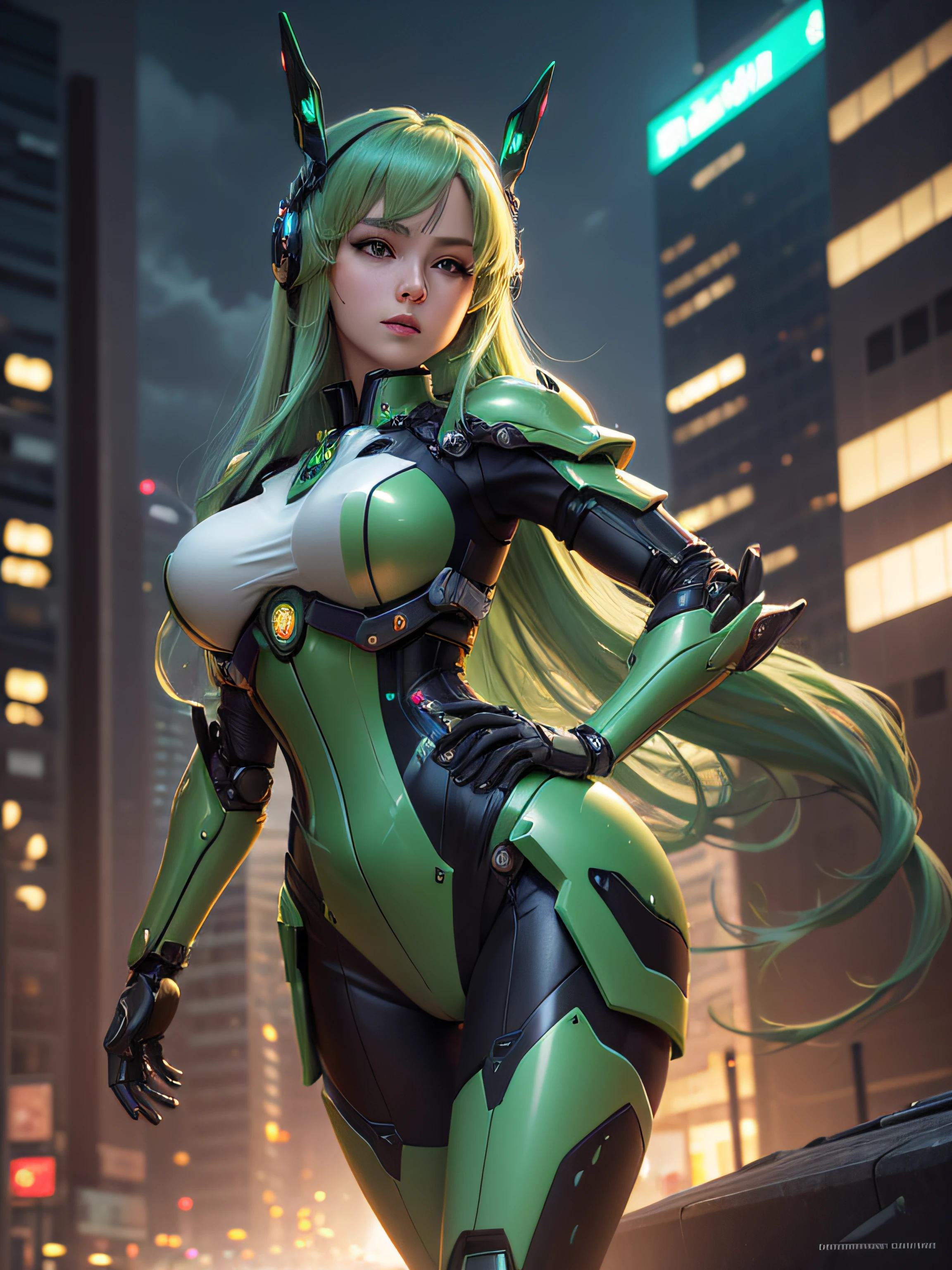 masterpiece, best quality, green technologic girl, prismatic body technology code, shiny body, liquid details, ((high quality)), ((4k quality))