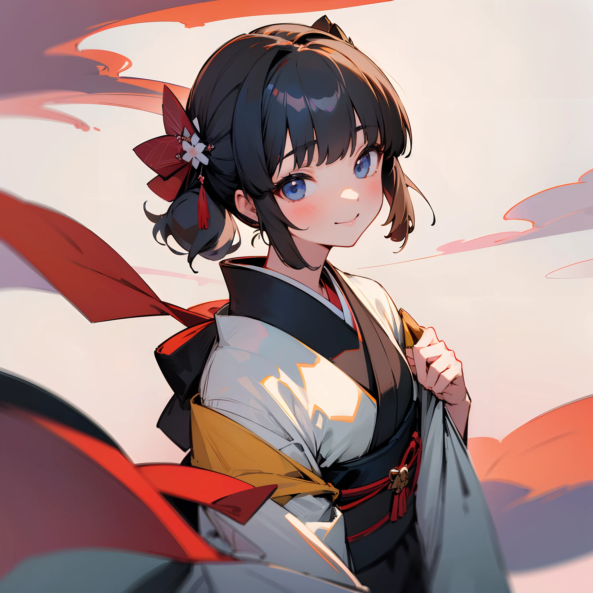 masterpiece, highres, best quality, 1girl solo, kamisato_ayaka, smile, kimono