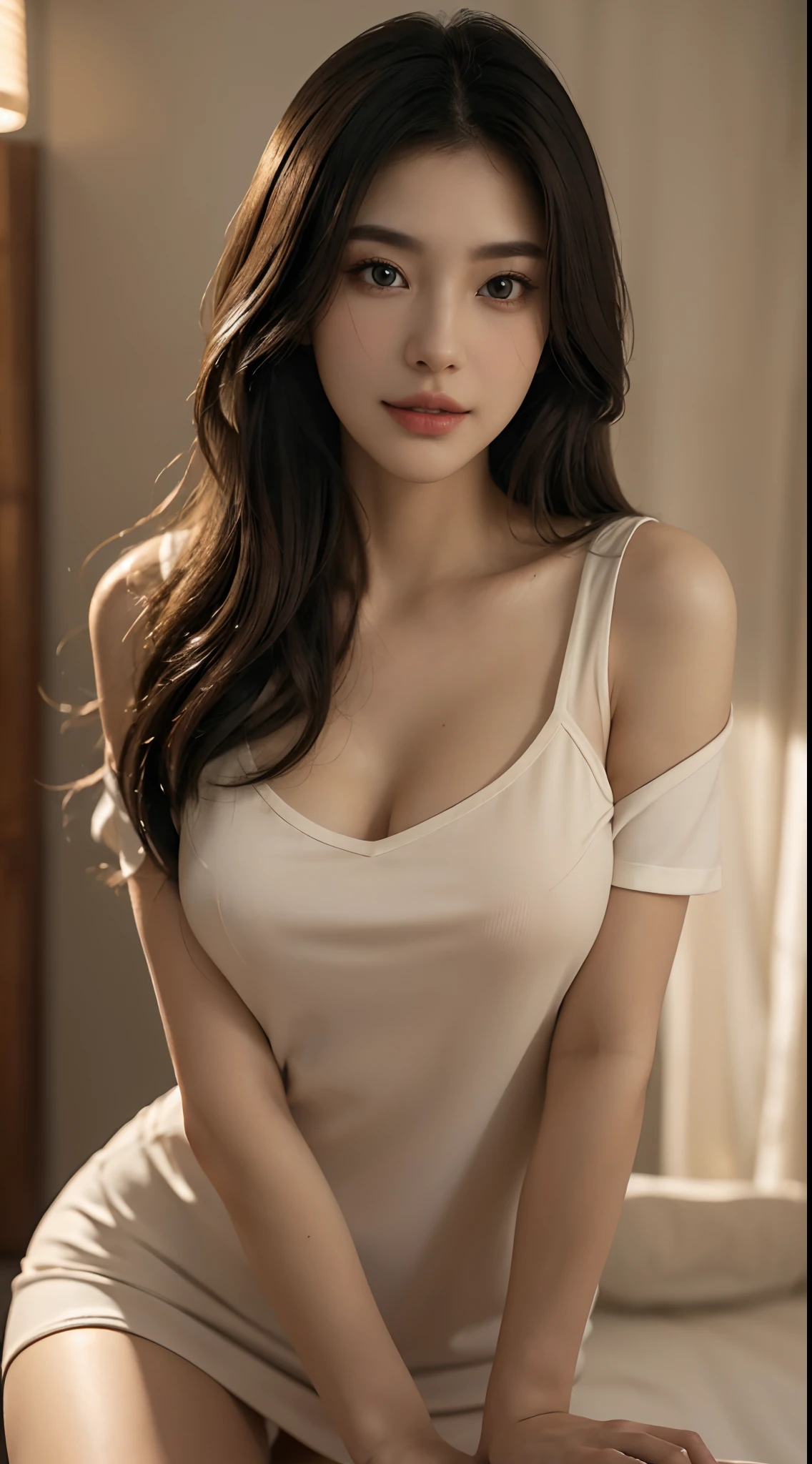 (Best quality,4K,8K,A high resolution,Masterpiece:1.2),Ultra-detailed,(Realistic,Photorealistic,photo-realistic:1.37),Beautiful detailed eyes,beautiful detailed lips,Extremely detailed eyes and face,long eyelasher,Large breasts,Slender figure,1girll,Japanese and Korean beauties,Korean beauty model,Nurse outfit,nurses uniform,cosplay costume,Role play nurse costume,ssmile,professional,Soft lighting,Warm color tones,Subtle bokeh,Well-groomed hair,Emphasis on skincare,Expressive eyebrows,Sparkling eyes,Glossy lips,Flawless complexion,Subtle makeup,Feminine characteristics