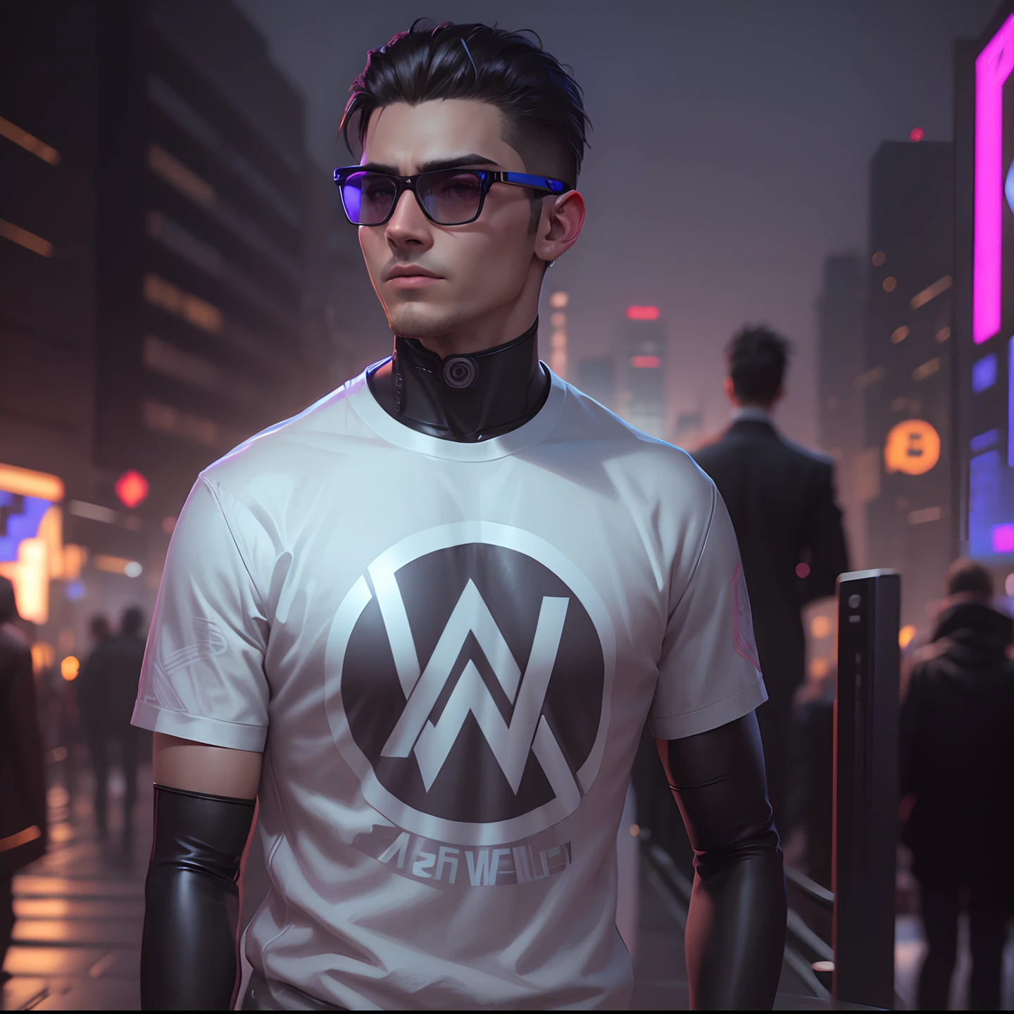 Change background cyberpunk handsome boy, realistic face, 8k ultra realistic