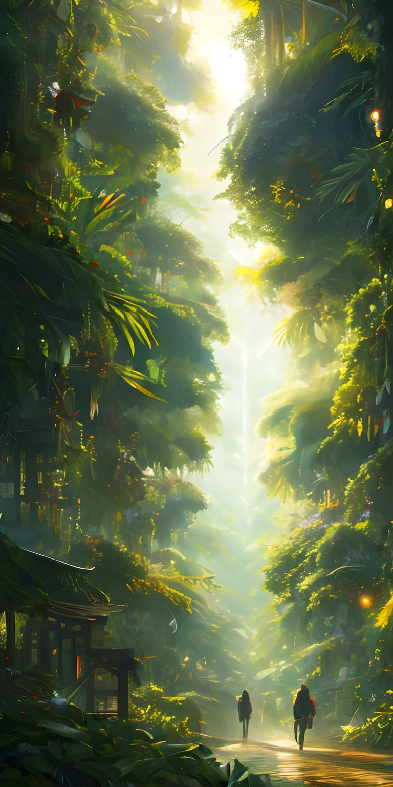 Digital illustration, Detailed and intricate, The dense jungle is full of exotic plants and animals, Sunlight shines through the canopy,Produces a mottled effect. In the style of Yoshitaka Amano and Hayao Miyazaki, Masterpiece, Proportional, Detailed, trending on artstationh, Beautiful lighting, Realistic, Intricate, Award-Awarded, 4K, highest quality
Award-winning, 4K digital painting in the style of Yoshitaka Amano. Detailed and intricate depiction of a zombie apocalypse, cleverly capturing the chaos and drama of the scene. Beautiful lighting and cinematic composition make this piece a true masterpiece, trending on artstationh