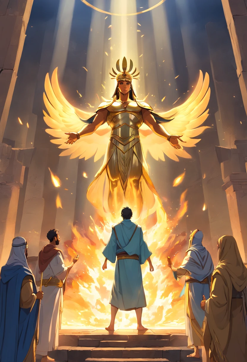 Sadraque, Meshach and Abednego are biblical characters known for their courage and faith during the Babylonian period. His story is recorded in the Book of Daniel, in the Old Testament of the Bible.

In Babylon, King Nebuchadnezzar II ordered that a golden statue be erected and that all bow down and worship the statue when they heard the musical instruments. No entanto, Sadraque, Mesaque e Abede-nego, Young Hebrews faithful to God, refused to worship the statue because they considered it a violation of the commandment not to worship idols.

King Nebuchadnezzar was furious and threatened to throw them into a fiery furnace if they did not submit to his command. The three young men boldly responded that they trusted God and were willing to face the consequences. Disseram que, even if God didn't save them from the furnace, They would not worship other gods.

Enfurecido, o rei ordenou que a fornalha fosse aquecida sete vezes mais do que o normal. Sadraque, Meshach and Abednego were thrown into the furnace, mas Deus interveio e os protegeu. O rei, surpreendido, saw not three, mas quatro figuras andando no fogo, Recognizing the Divine Presence. They came out unscathed, without even smelling smoke on his clothes.

O rei reconheceu o poder do Deus dos hebreus e promoveu Sadraque, Mesaque e Abede-nego em sua corte. This story is seen as a testament to God's faithfulness and protection for those who remain faithful in the midst of adversity and do not compromise their faith.
