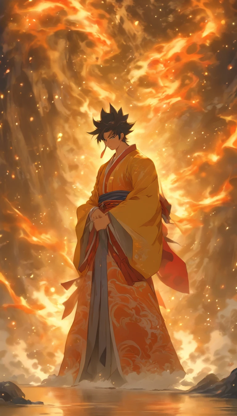 /imagine prompt: A young man tremblingly kneels before the master, with a terrified expression on his face. The majestic master is wearing a gorgeous Taoist robe and holding a giant sword. The surroundings are a silent sect, with several guards at the sect entrance.,32k, best quality, masterpiece, super detail, high details, by Makoto Shinkai ,in the style of the stars art group xing xing, --niji 5"