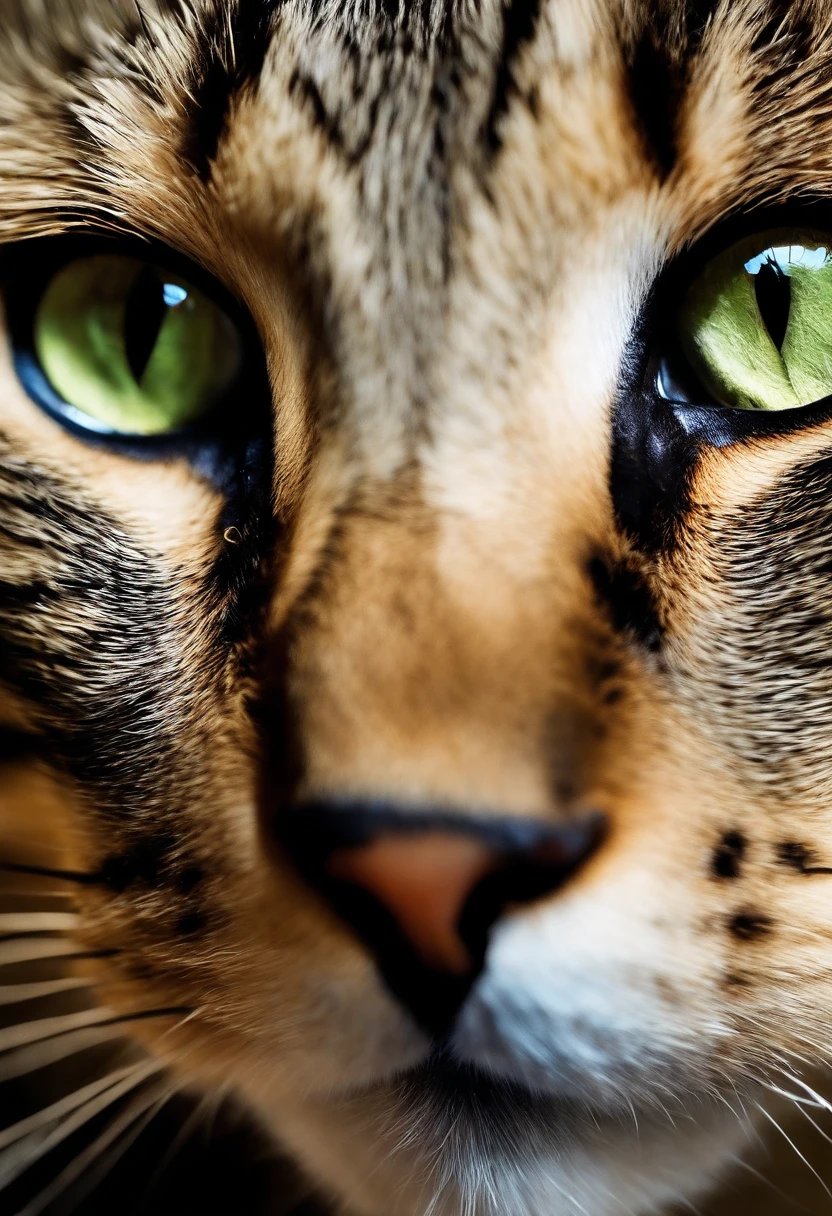 Photo quality Cat eyes glowing in the dark Only the face from the front