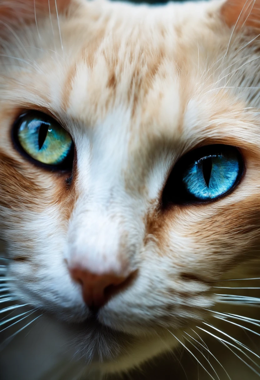 Photo quality Cat eyes glowing in the dark Only the face from the front