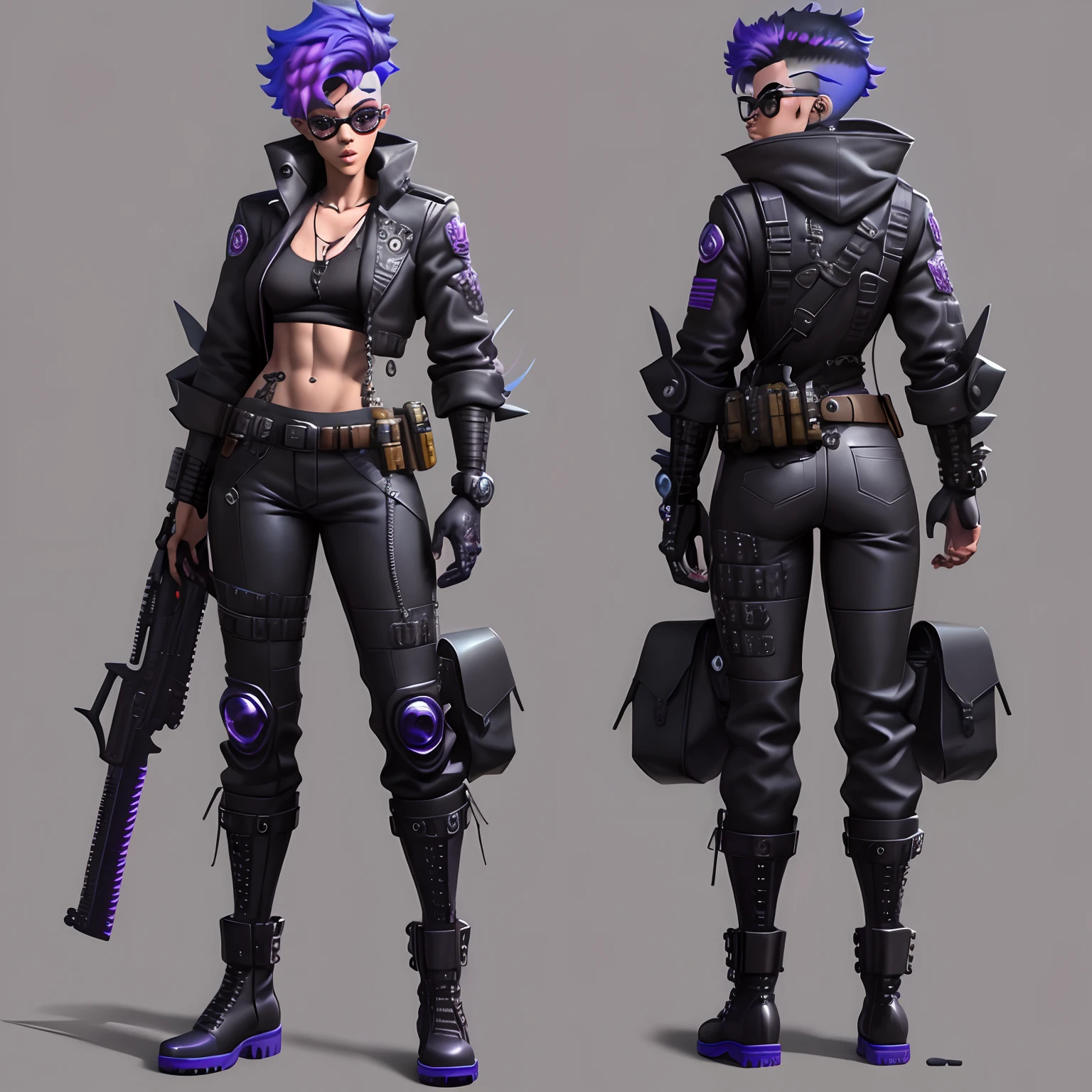 Imagem de um homem com uma arma e uma mochila, valorant character, Artista conceitual do Ryan Glitter, arte conceitual detalhada de corpo inteiro, arte oficial do personagem, mechanic punk outfit, Arte conceitual de personagens 8K, Arte conceitual de personagens 8k, arte conceitual especializada de alto detalhe, arte conceitual, conceito detalhado de corpo inteiro, full body character concept