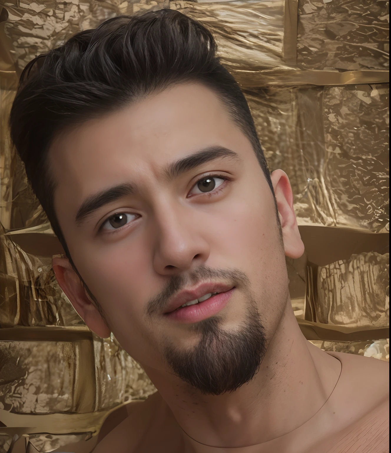 top-quality、​masterpiece、超A high resolution、(realisitic:1.4)、详细的脸、独奏、１human male、The upper part of the body、Dark hair、glistning skin、dense skin、(asian human)、architectural、(absurderes、hight resolution、ultra-detailliert)、、1 male、Adults、(20-year-old man)、a handsome、tall muscular man、broad shoulder、extra very short hair、angular jaws、thick neck、thick eyebrow、extra very short hair、A dark-haired、fine eyes and detailed face、 Highly detailed CG Unity 8K wallpapers、intricate-detail、(Style Swirl Magic:0.7)、looking at the spectator、独奏、(full body Esbian:0.6)、细致背景、A detailed face、dynamicposes、、Urban background、dynamic compositions、 big muscle、、((Crotch bulge))、a handsome、 ((masutepiece:1.4, Best Quality)), ((masutepiece, Best Quality)), (photographrealistic:1.4)、sprawl、From  above、Outstretched arms、irate、a bed、Rough breath、Sexual facial expressions、Lying down、Japan men、hotels room、（Stick out your tongue and open your mouth：1.2）、（eyes up：1.3）、Undressing gesture