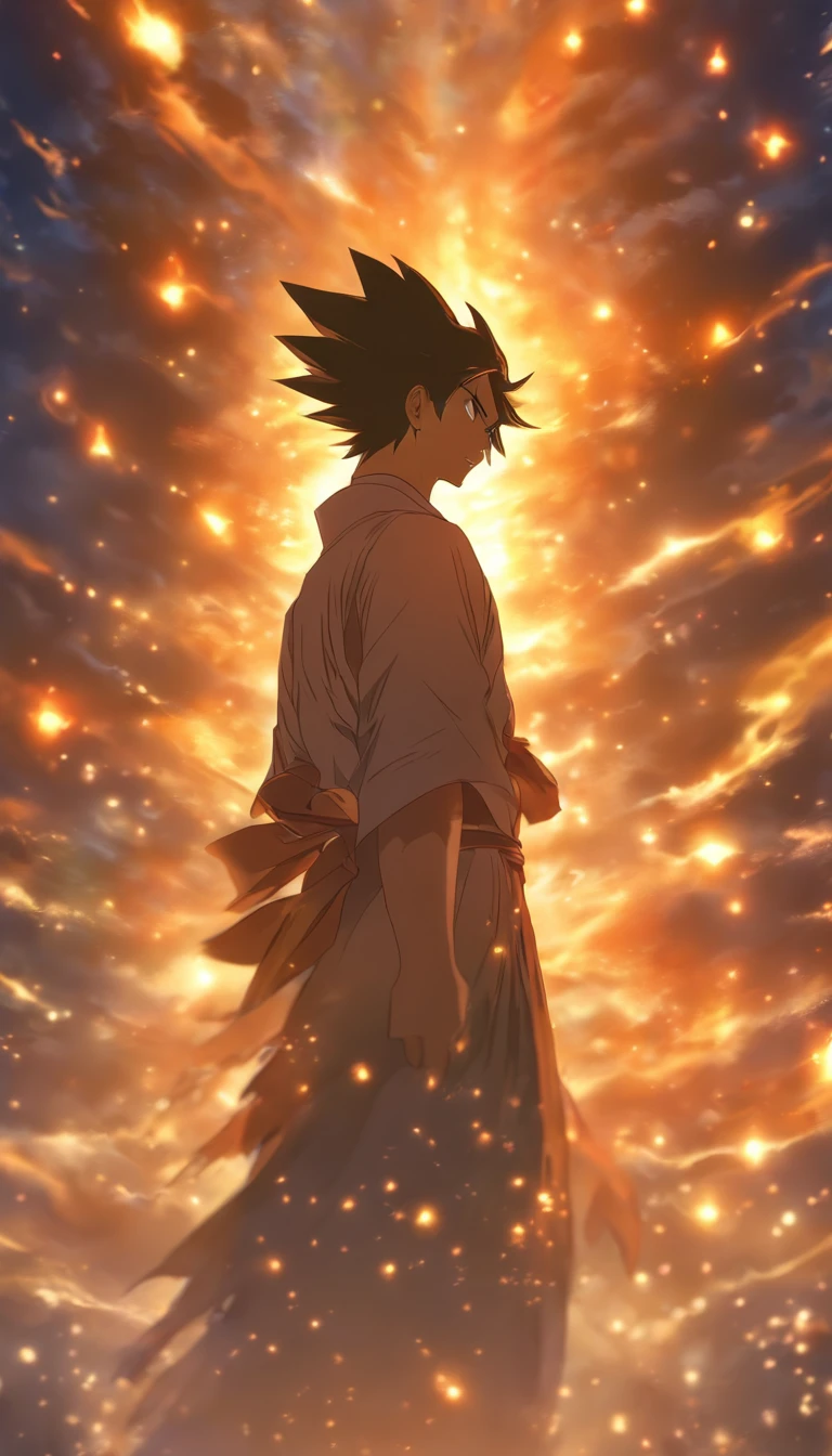 /imagine prompt: Elder He smiles slightly, his gaze deep and seemingly hiding a profound meaning. The surroundings are a spacious training ground, quiet and solemn. A young man stands before him, looking nervous yet devout.,32k, best quality, masterpiece, super detail, high details, by Makoto Shinkai ,in the style of the stars art group xing xing, --niji 5"