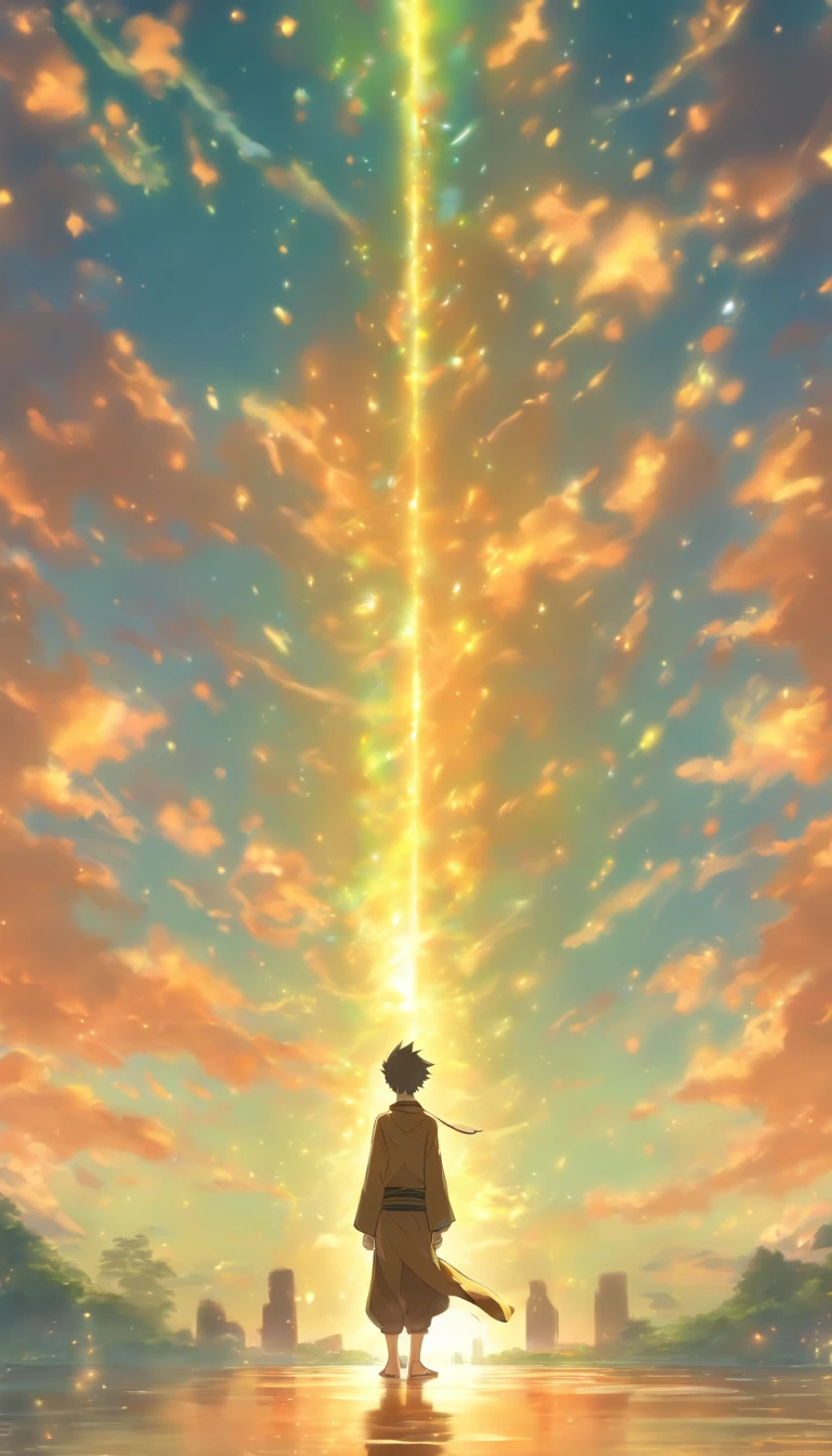 /imagine prompt: Elder He smiles slightly, his gaze deep and seemingly hiding a profound meaning. The surroundings are a spacious training ground, quiet and solemn. A young man stands before him, looking nervous yet devout.,32k, best quality, masterpiece, super detail, high details, by Makoto Shinkai ,in the style of the stars art group xing xing, --niji 5"