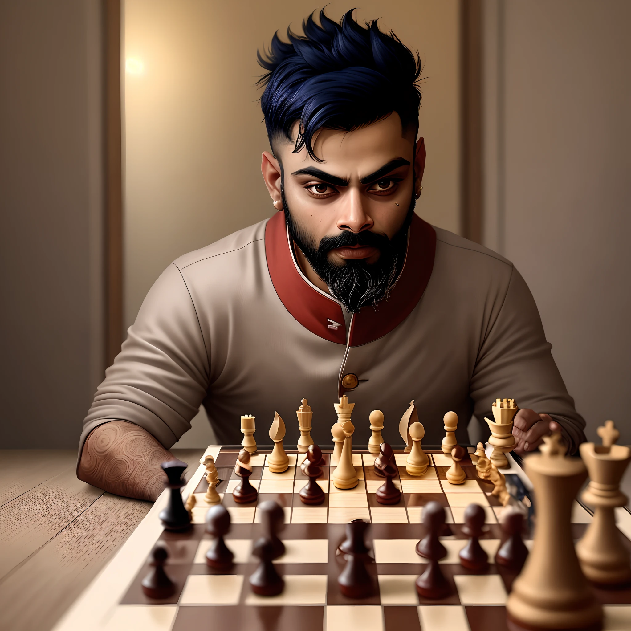 Virat playing chess