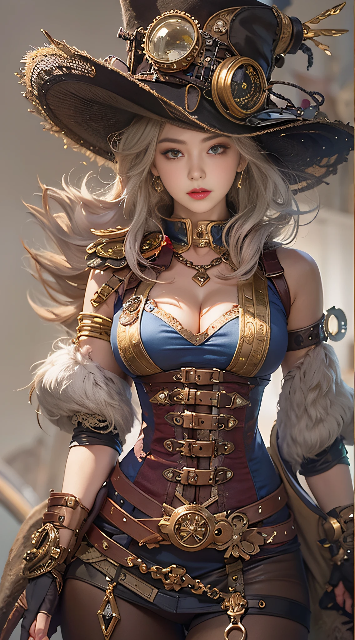 Lady of Alafed – Steampunk costume and hat pose, steampunk beautiful anime woman, by Yang J, guweiz on artstation pixiv, Stunning character art, cushart krenz key art feminine, fantasy outfit, guweiz on pixiv artstation, chengwei pan on artstation, style of wlop