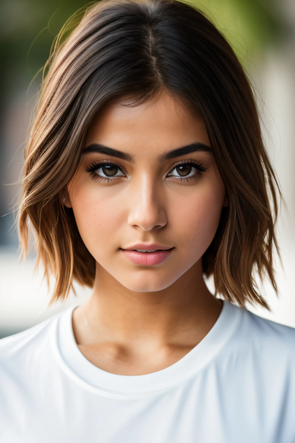 photo of (CyberDutch_V2:0.99), a woman as a sexy TikTok influencer, modelshoot style, (extremely detailed CG unity 8k wallpaper), photo of the most beautiful artwork in the world, professional majestic (photography by Steve McCurry), 8k uhd, dslr, soft lighting, high quality, film grain, Fujifilm XT3 sharp focus, f 5.6, High Detail, Sharp focus, dramatic, (wearing a white t-shirt), (looking at viewer:1.2), (detailed pupils:1.3), (natural light), (closeup:1.2), (seductive)