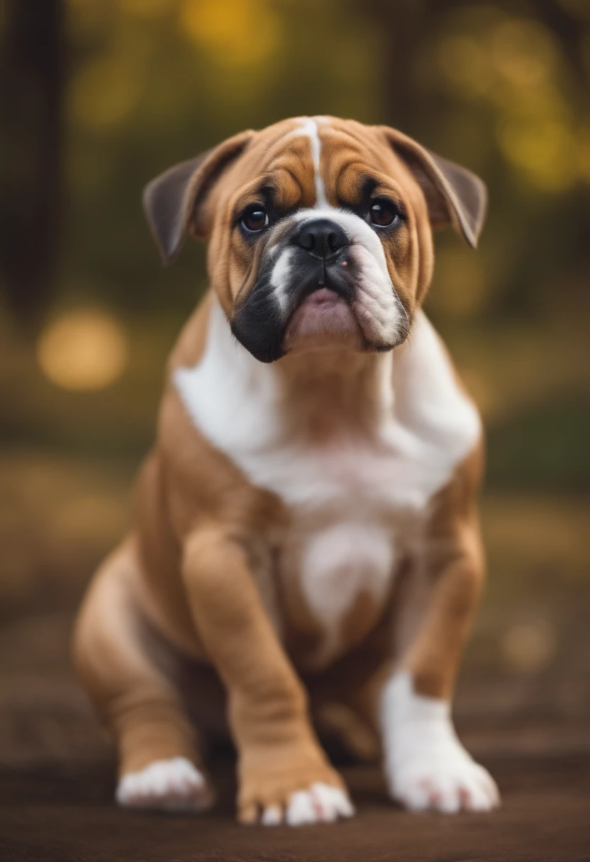 Make an exotic English bulldog baby in a newborn rehearsal