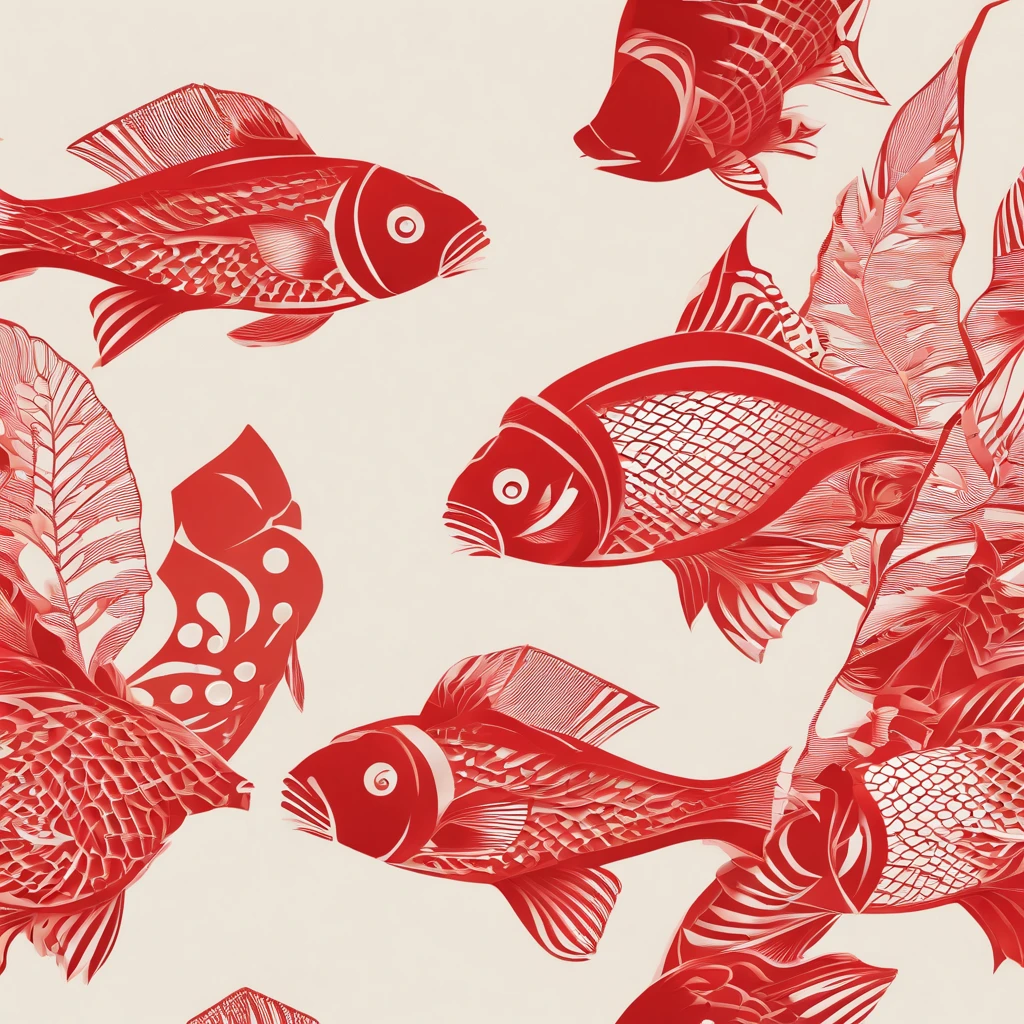 grid,gold fish,red colour