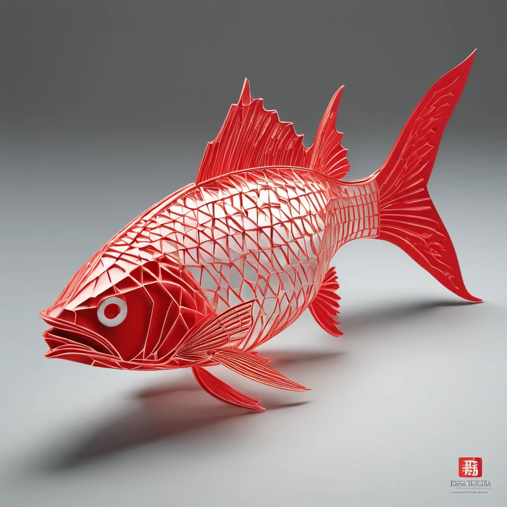 grid,gold fish,red colour,对称,Ultra photo realsisim,8k