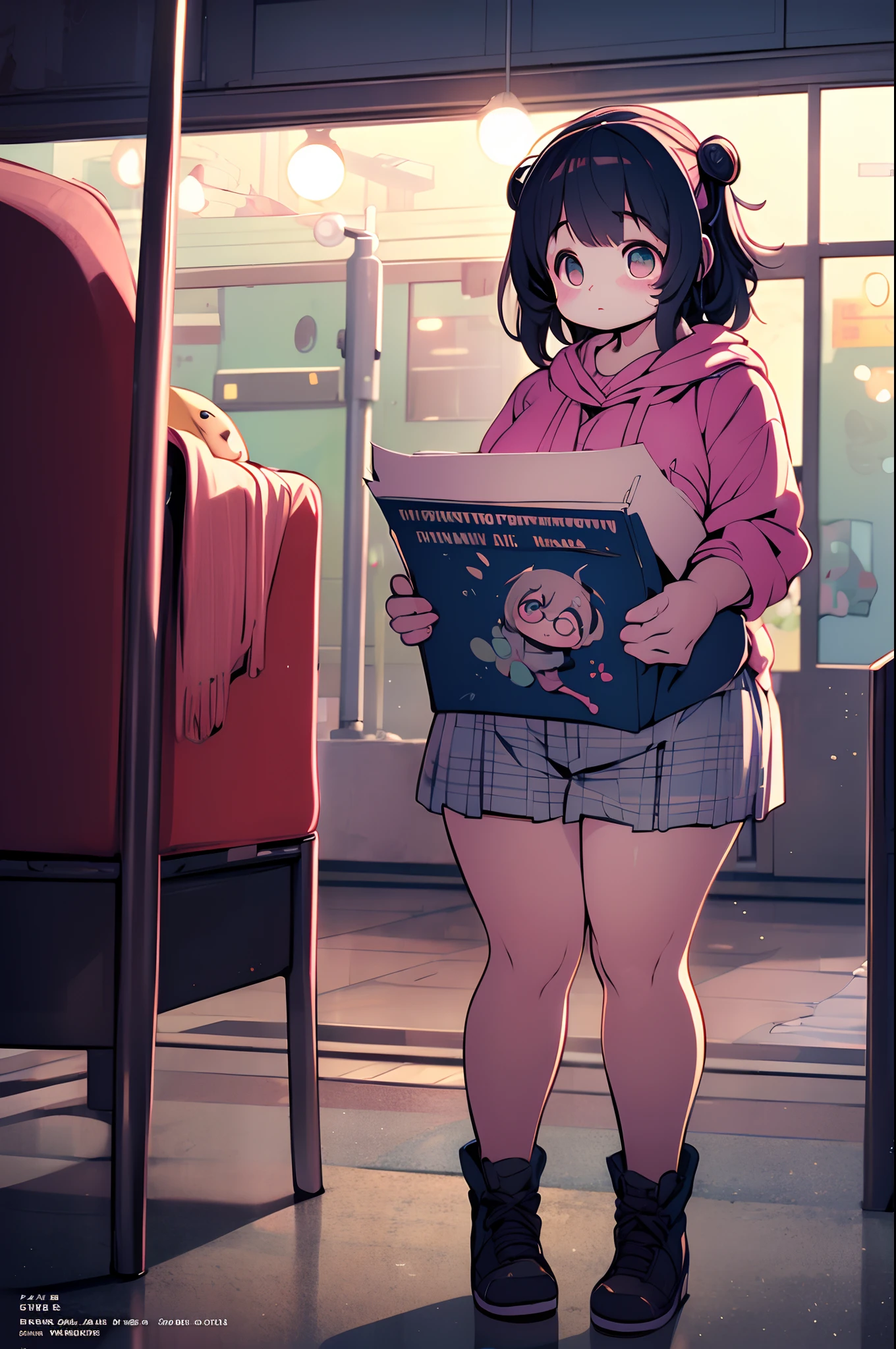 Cute Melanie Martinez as a very cute anime character, comic book character, Unreal Engine Warm interior Lighting Art Station Description Digital Painting Character Design Mark Ryden Pixar Hayao Miyazaki Unreal 5 Daz Hyperreal - Octane Neon Rendering