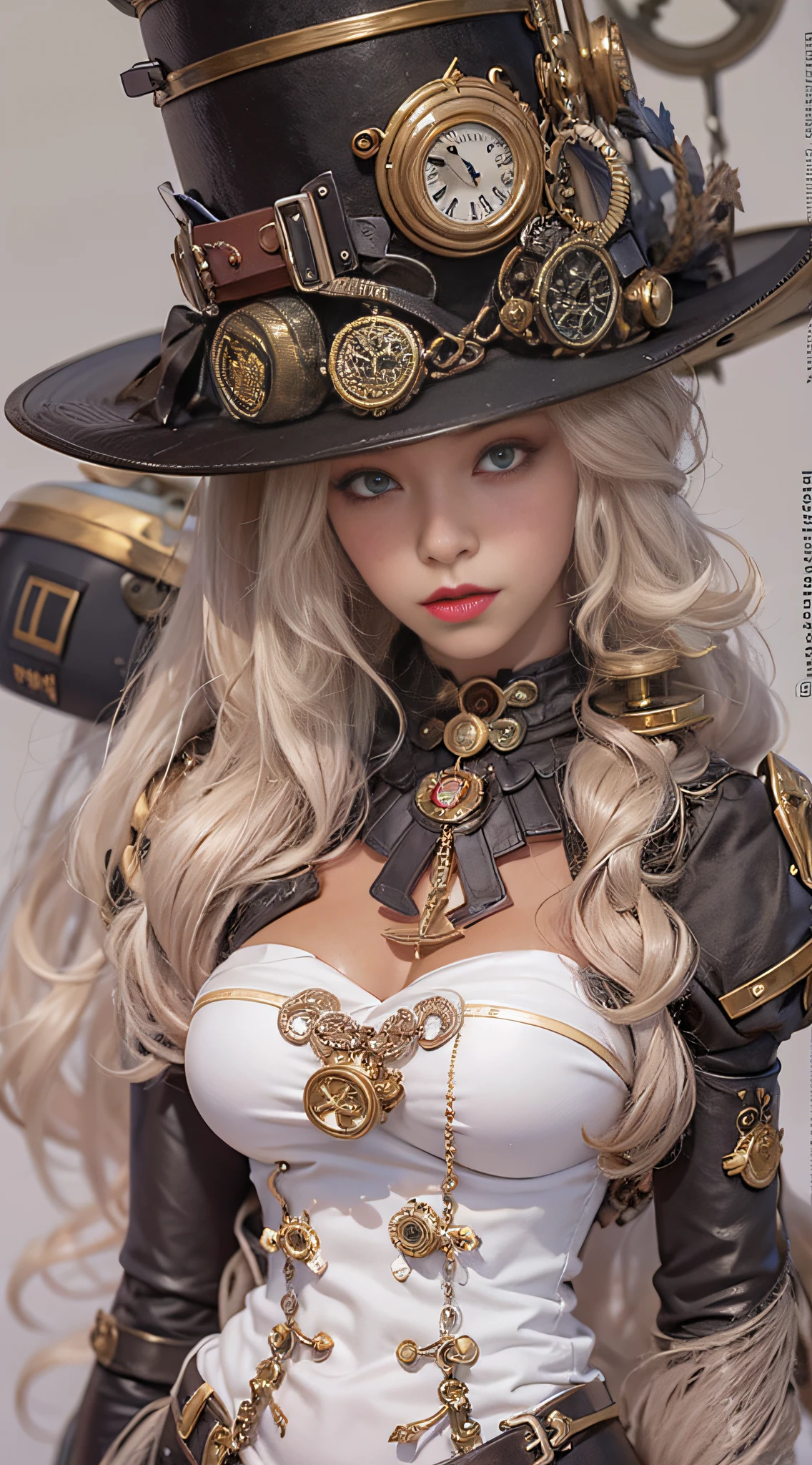 Lady of Alafed – Steampunk costume and hat pose, steampunk beautiful anime woman, by Yang J, guweiz on artstation pixiv, Stunning character art, cushart krenz key art feminine, fantasy outfit, guweiz on pixiv artstation, chengwei pan on artstation, style of wlop