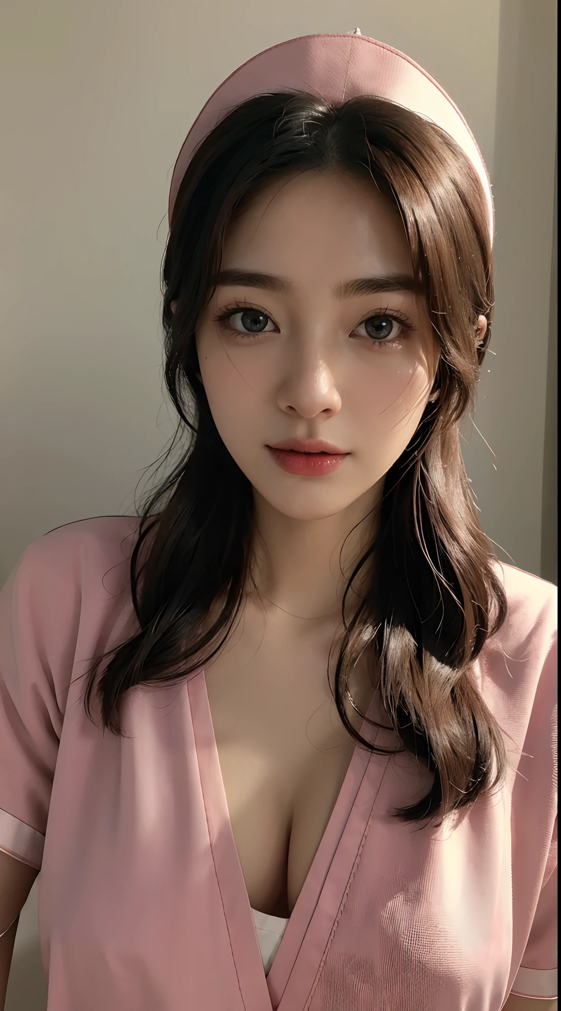 Best quality, 4K,8K,Realistic, Photorealistic, extremely detaile, An extremely delicate and beautiful, Photo, Japanese and Korean beauties,South Korean beauties,(Nurse outfit,nurses uniform,cosplay costume,Role play nurse costume:1.37),Large breasts,perfect boobs,(Beautiful detailed eyes,beautiful detailed lips,Extremely detailed eyes and face,long eyelasher), Beautiful hair, joyful expressions