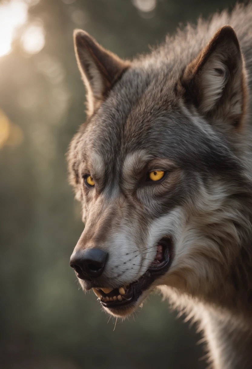 Werewolf with yellow eyes