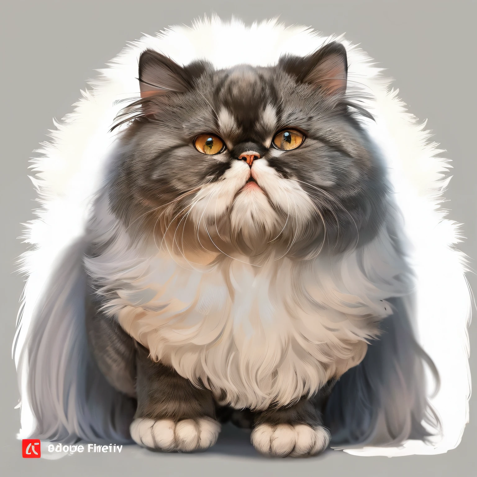 gray and white Persian cat characters, multiple poses and expressions, furry, fluffy, copper eyes