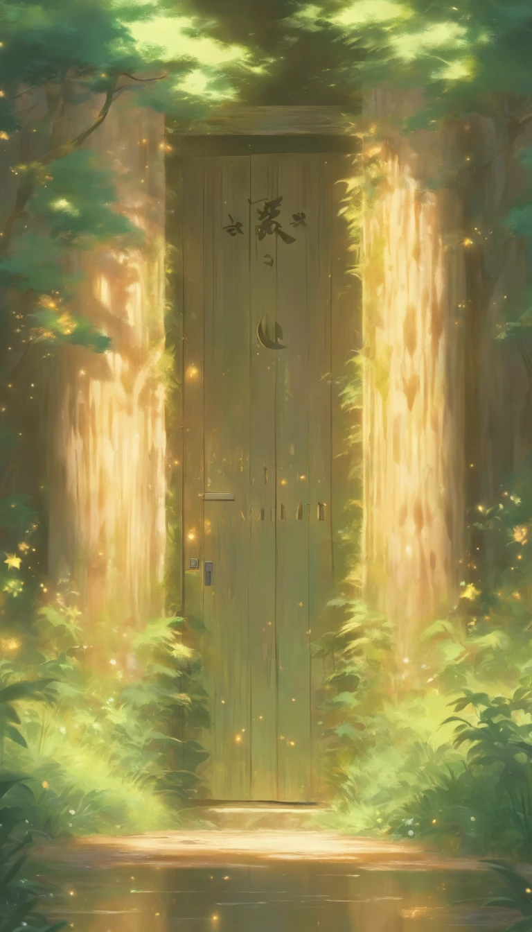 /imagine prompt: A middle-aged man with his head down, looking very dejected and guilty, standing in a quiet forest, with an open door behind him bearing the symbol of the sect, ,32k, best quality, masterpiece, super detail, high details, by Makoto Shinkai ,in the style of the stars art group xing xing, --niji 5"