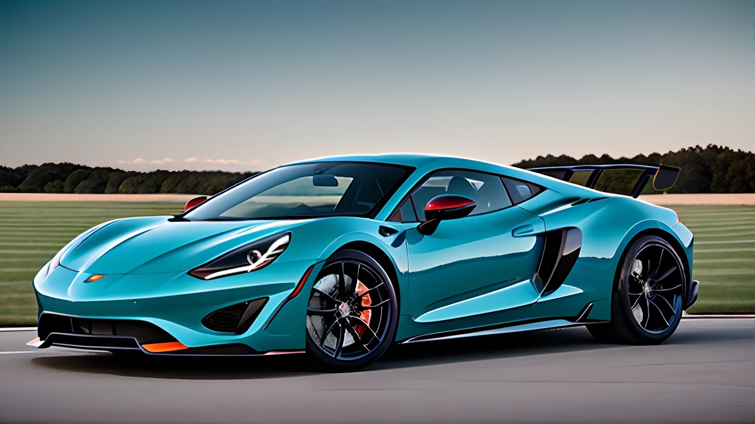 sports car, bright colors, 8k, realistic photo