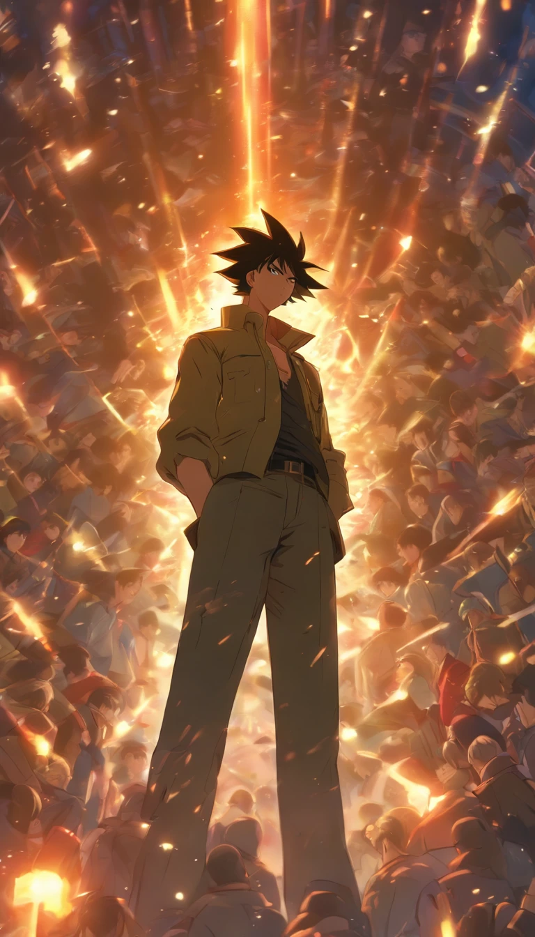 /imagine prompt: A anxious and nervous man standing in a high-pressure room, surrounded by over 100 undercover agents lying down and timed bombs placed. He looks at this terrifying scene with helplessness and fear.,32k, best quality, masterpiece, super detail, high details, by Makoto Shinkai ,in the style of the stars art group xing xing, --niji 5"