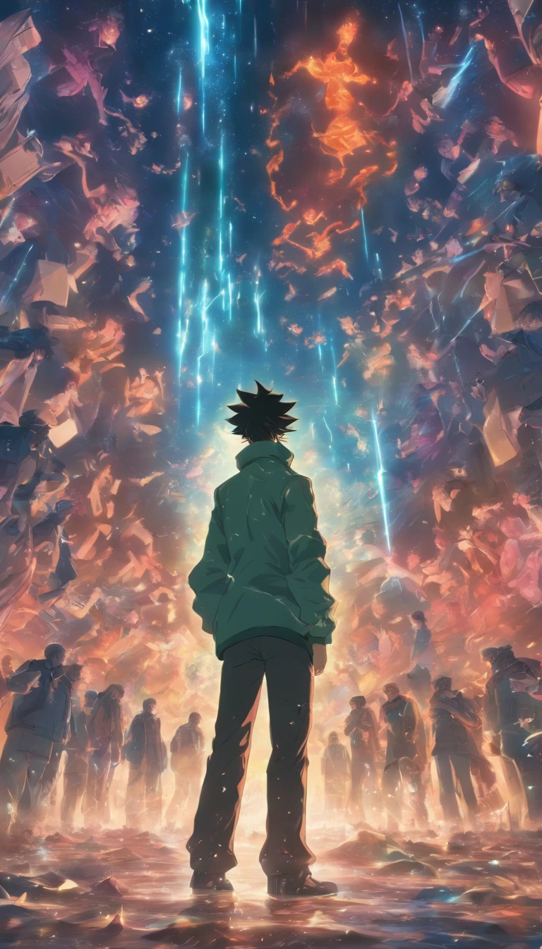 /imagine prompt: A anxious and nervous man standing in a high-pressure room, surrounded by over 100 undercover agents lying down and timed bombs placed. He looks at this terrifying scene with helplessness and fear.,32k, best quality, masterpiece, super detail, high details, by Makoto Shinkai ,in the style of the stars art group xing xing, --niji 5"