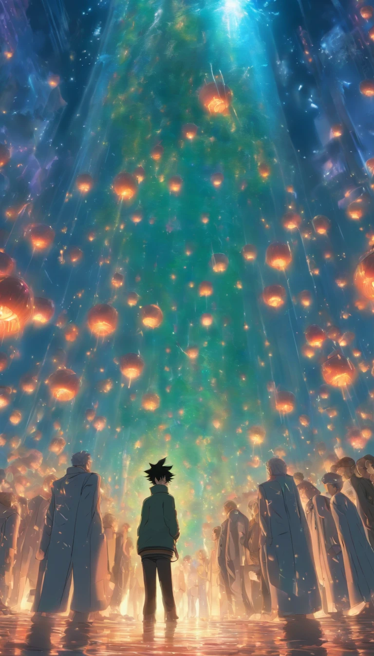/imagine prompt: A anxious and nervous man standing in a high-pressure room, surrounded by over 100 undercover agents lying down and timed bombs placed. He looks at this terrifying scene with helplessness and fear.,32k, best quality, masterpiece, super detail, high details, by Makoto Shinkai ,in the style of the stars art group xing xing, --niji 5"