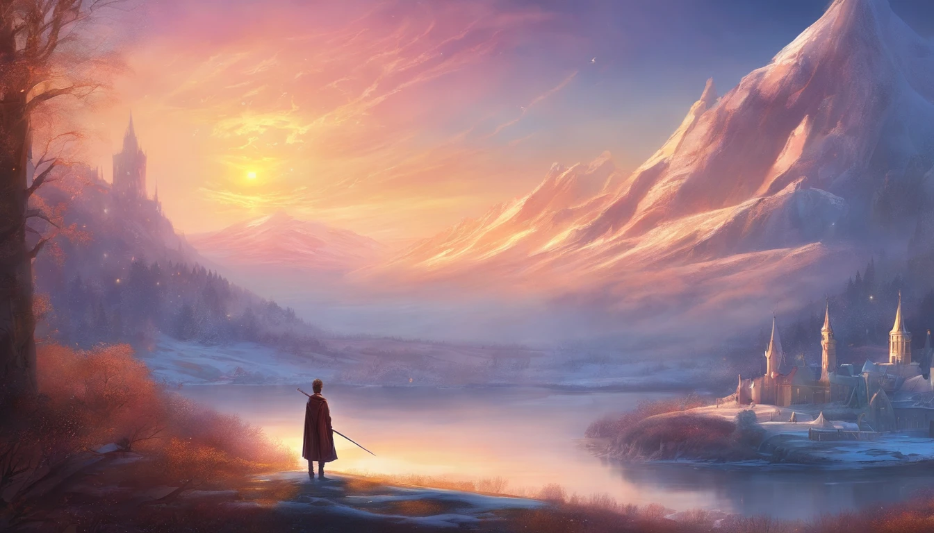Boy,Cool style, Sunrise, winter