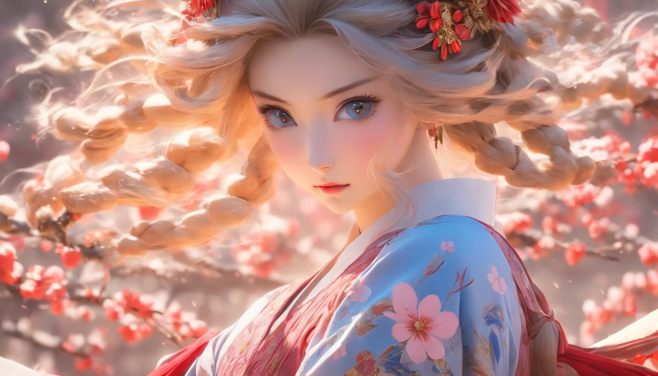 Masterpiece, Highest quality, Dramatic,Beautiful woman in period costume，The facial features are clearly defined，China-style