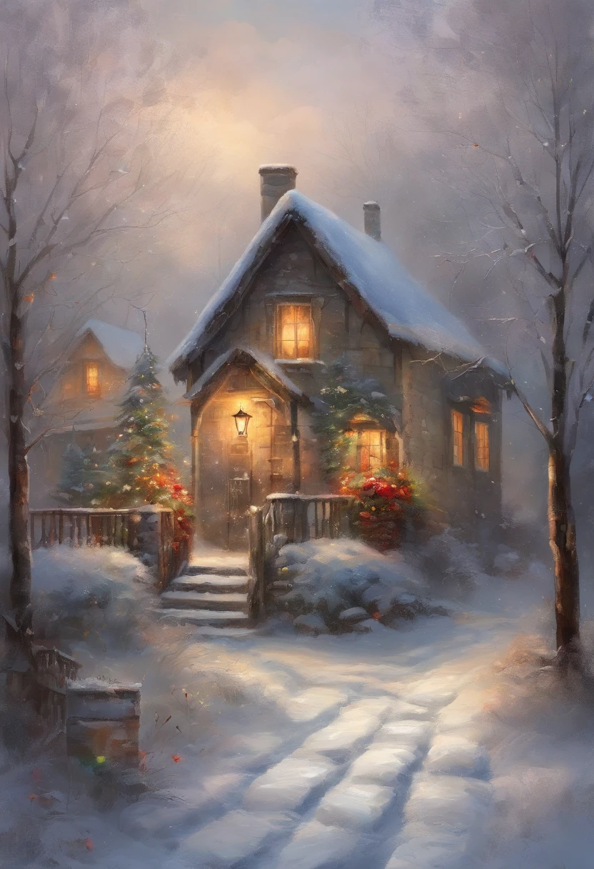 tmasterpiece,Best quality at best,high high quality,the Extremely Detailed CG Unity 8K Wallpapers,Draw winter scenes,Illustration style,Illustration shows two children building a snowman in front of the house,Children's book illustration inspired by Robert Alvin Hughes,It was snowing heavily,The entire scene is covered in snow。digital illustrations,复杂,Uptrend,pastel colour,oil painted,award winning photography,Bokeh,depth of fields,hdr,blooms,color difference,真实感,The is very detailed,trends in art station,CGSociety trends,复杂,high detal,dramatics,Midjourney Art