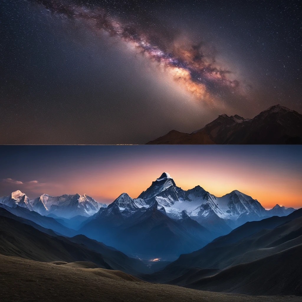 Master Parts、Superior Quality、superior image quality、The 8k quality、Beautiful pictures of the starry sky、magnifica、Arched Milky Way:1.25、Mount Everest:1.5