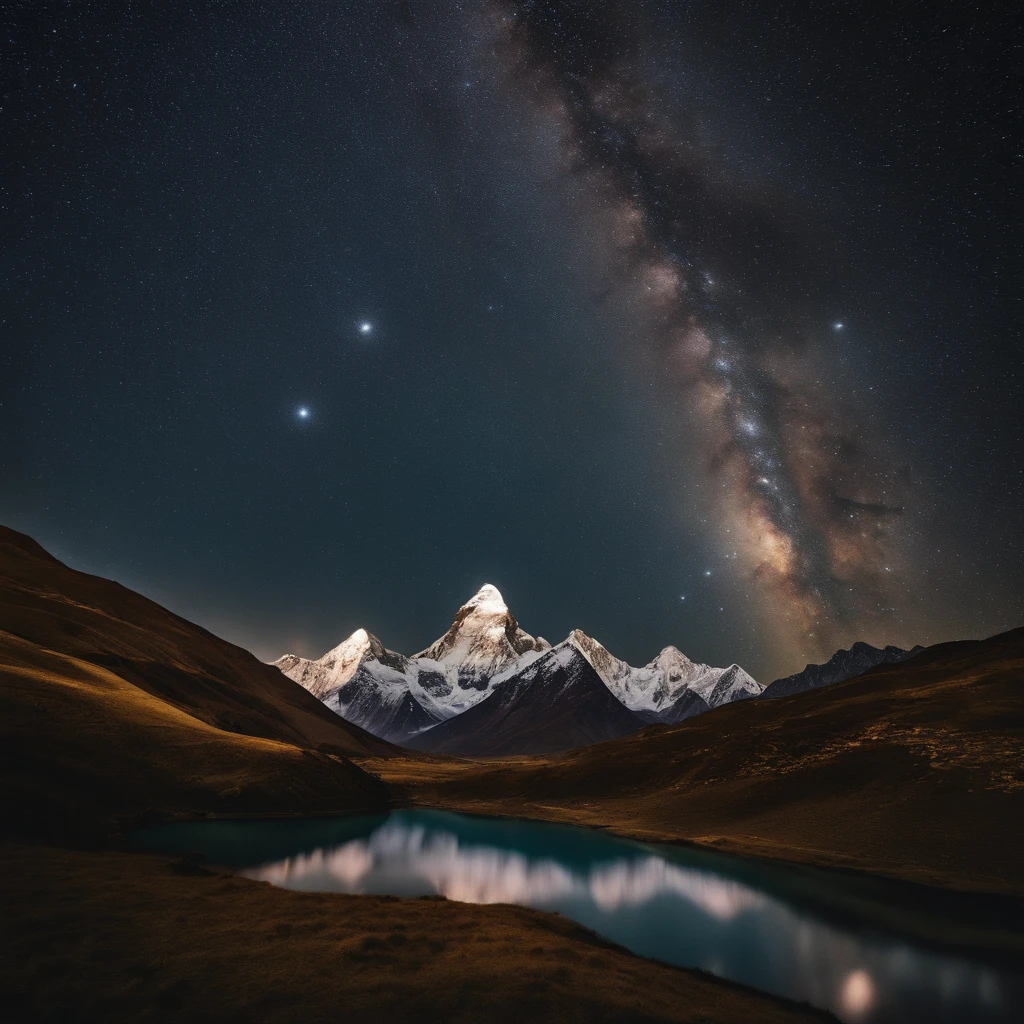 Master Parts、Superior Quality、superior image quality、The 8k quality、Beautiful pictures of the starry sky、magnifica、Arched Milky Way:1.25、Mount Everest:1.5