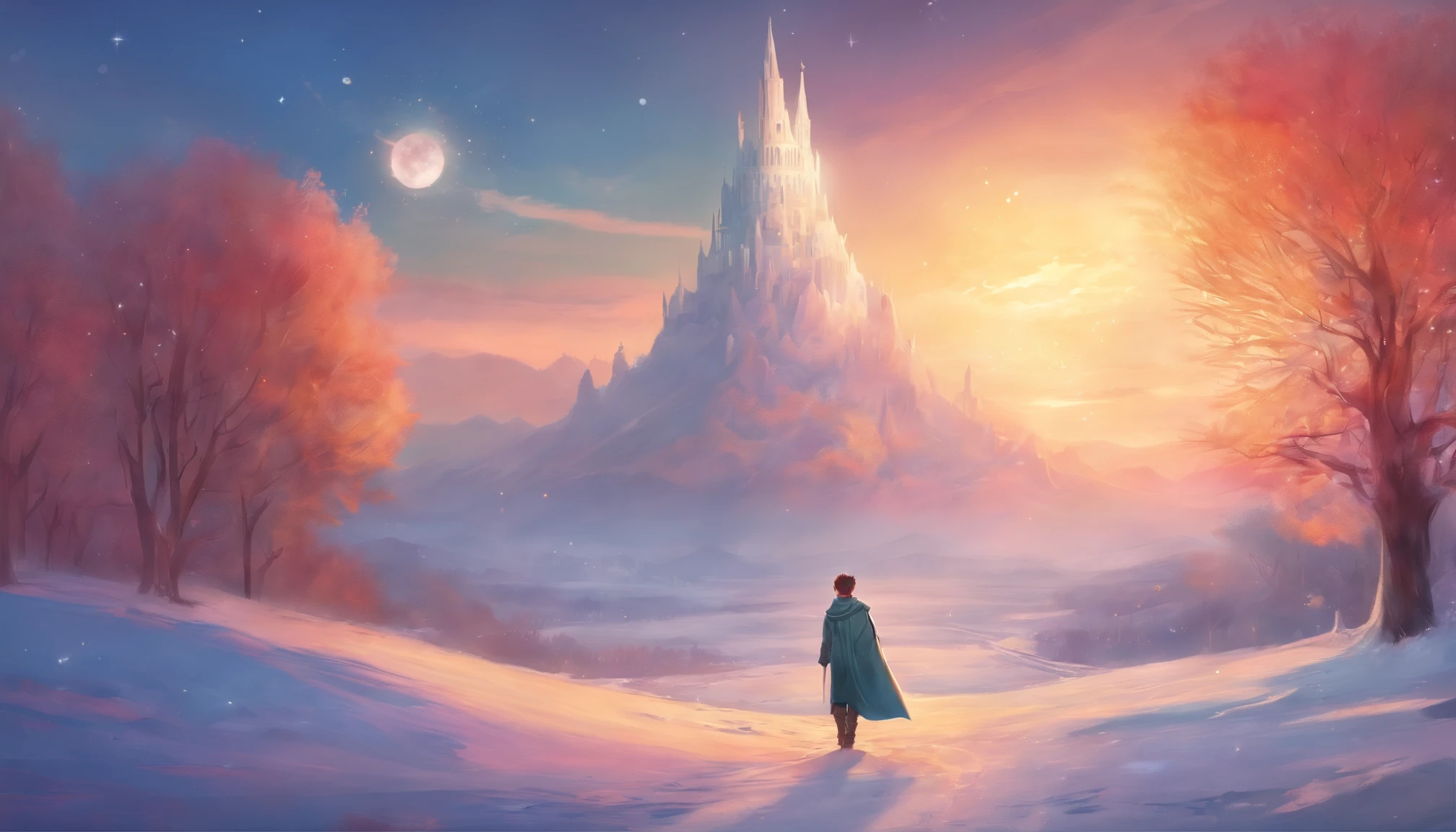 Boy,Cool style, Sunrise, winter